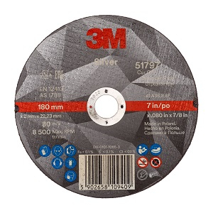 3M Silver Cut-Off Wheel T41 180 x 2 x 22mm 51797 3M Silver Cut-Off Wheel T41 180 x 2 x 22mm 51797