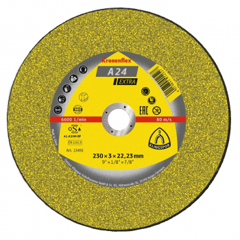 Klingspor A24EX Cut-Off Wheel 230 x 3 x 22mm Flat 13492 Klingspor A24EX Cut-Off Wheel 230 x 3 x 22mm Flat 13492