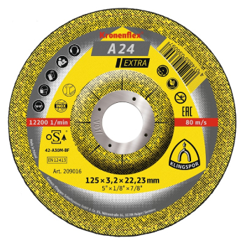 Klingspor A24EX Cut-Off Wheel 125 x 3.2 x 22mm DPC209016 Klingspor A24EX Cut-Off Wheel 125 x 3.2 x 22mm DPC209016