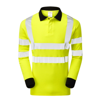 Pulsar Protect Arc Long Sleeve Polo Shirt-Yellow-S Pulsar Protect Arc Long Sleeve Polo Shirt-Yellow-S