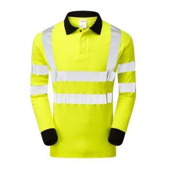 PULSAR PARC21 Electric Arc Long Sleeve Polo Shirt Yellow Medium