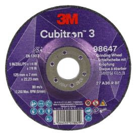 3M Cubitron 3 DPC Grinding Wheel T27 125 x 22 x 7mm 98647