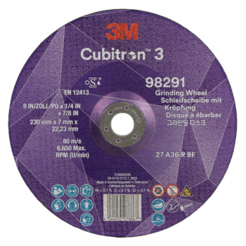 3M Cubitron 3 DPC Grinding Wheel T27 230 x 22 x 7mm 98291 3M Cubitron 3 DPC Grinding Wheel T27 230 x 22 x 7mm 98291