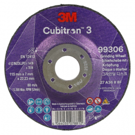 3M Cubitron 3 DPC Grinding Wheel T27 115 x 22 x 7mm 99306 3M Cubitron 3 DPC Grinding Wheel T27 115 x 22 x 7mm 99306