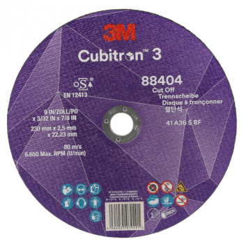 3M Cubitron 3 Cut-Off Wheel T41 230 x 22 x 2.5mm 88404 3M Cubitron 3 Cut-Off Wheel T41 230 x 22 x 2.5mm 88404