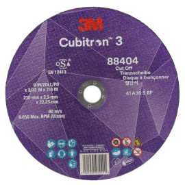 3M Cubitron 3 Cut-Off Wheel T41 230 x 22 x 2.5mm 88404