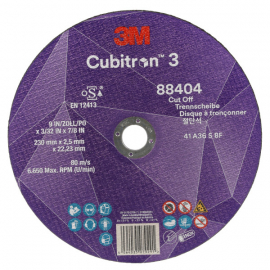 3M Cubitron 3 Cut-Off Wheel T41 230 x 22 x 2.5mm 88404 3M Cubitron 3 Cut-Off Wheel T41 230 x 22 x 2.5mm 88404