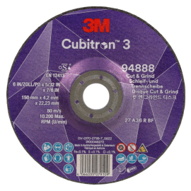 3M Cubitron 3 Cut & Grind Wheel T27 150 x 22 x 4.2mm 94888