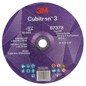 3M Cubitron 3 Cut-Off Wheel T42 230 x 22 x 2.5mm 87378 3M Cubitron 3 Cut-Off Wheel T42 230 x 22 x 2.5mm 87378