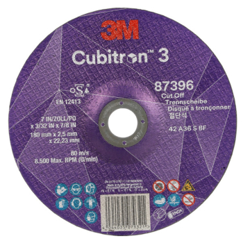 3M Cubitron 3 Cut-Off Wheel T42 180 x 22 x 2.5mm 87396 3M Cubitron 3 Cut-Off Wheel T42 180 x 22 x 2.5mm 87396