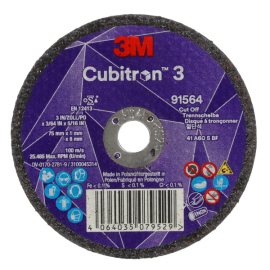 3M Cubitron 3 Cut-Off Wheel T41 75 x 8 x 1mm 91564