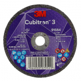 3M Cubitron 3 Cut-Off Wheel T41 75 x 8 x 1mm 91564 3M Cubitron 3 Cut-Off Wheel T41 75 x 8 x 1mm 91564